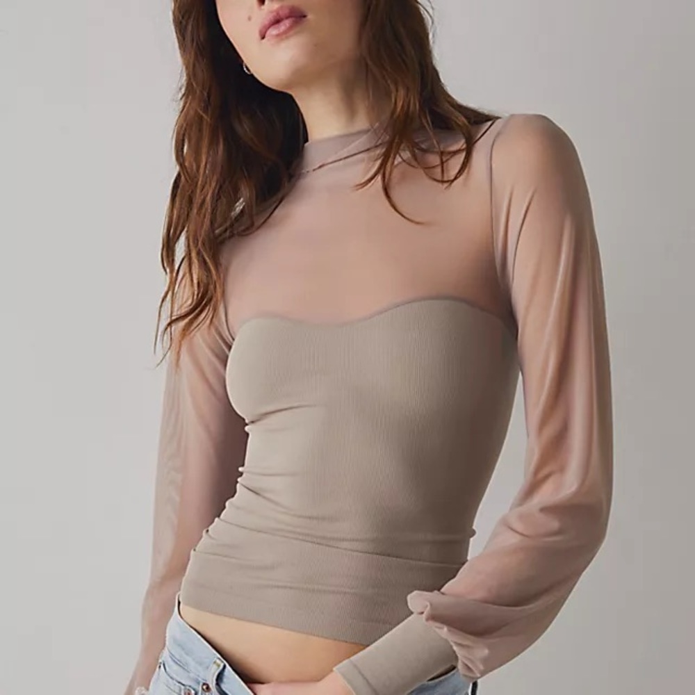 NWOT Free People Light Up Layering Top